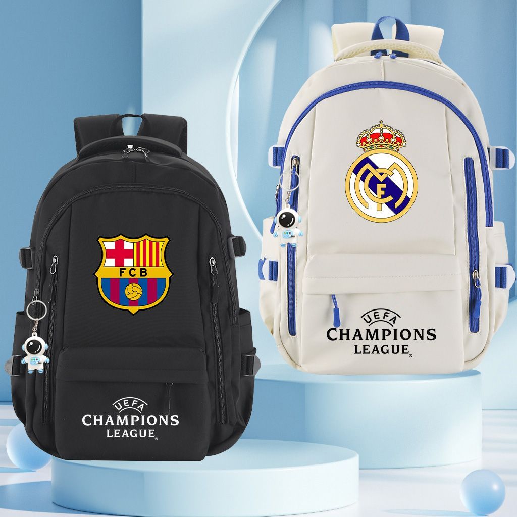 พร้อมส่ง กระเป๋าเป้สะพายหลัง กระเป๋านักเรียน ลายทีมฟุตบอล Manchester United Manchester City Barcelona Real Madrid จุของได้เยอะ สําหรับผู้ชาย