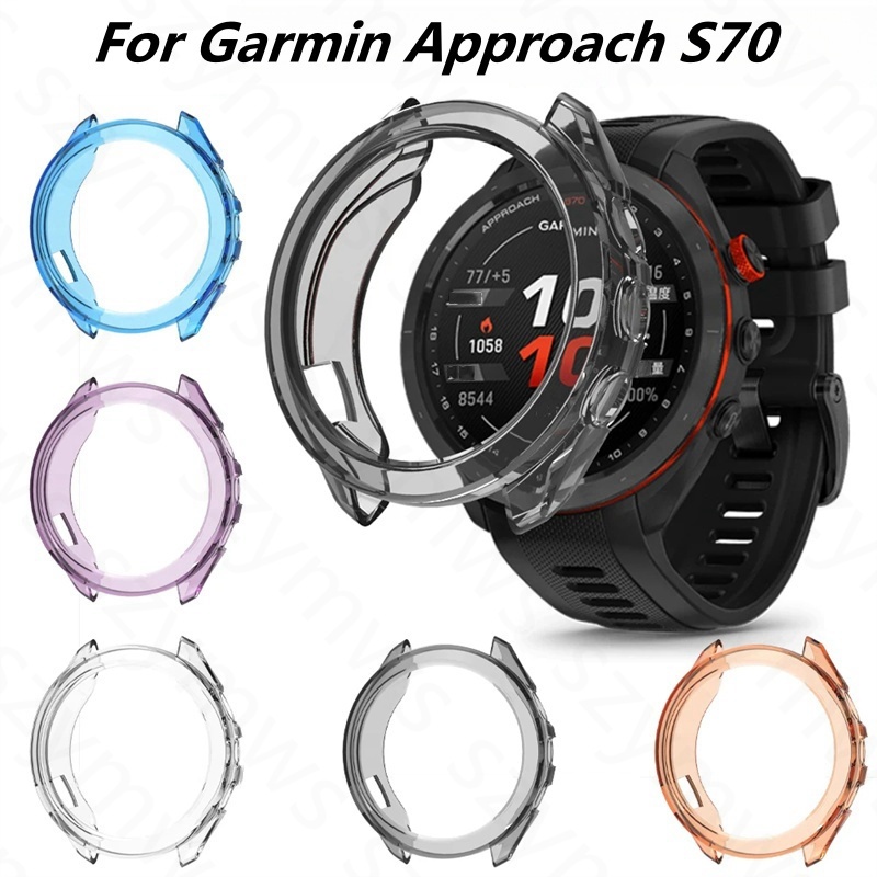 เคส TPU นิ่ม ป้องกัน กันชน พร้อมปลั๊กกันฝุ่น สําหรับ Garmin Approach S70 42 มม. 47 มม.