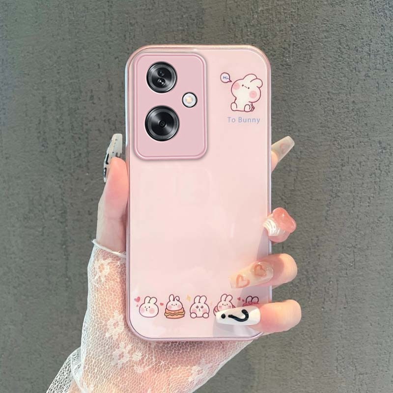 เคส OPPO A79 A78 A98 5G เคส OPPO Reno 10 8T 8 8Z 7Z 10 Pro Plus 5G เคส หรูหรา กระจกเหลว เคสกันกระแทก พร้อมตัวป้องกันกล้อง เคสโทรศัพท์ การ์ตูนกระต่ายน่ารัก สําหรับเด็กผู้หญิง นักเรียน ผู้หญิง