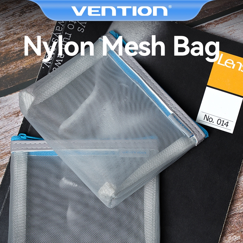 Vention ถุงตาข่าย 2 ชิ้น 6 ชิ้น ไนลอนใส รายการจัดเก็บ แบบพกพา สําหรับสายชาร์จ หู