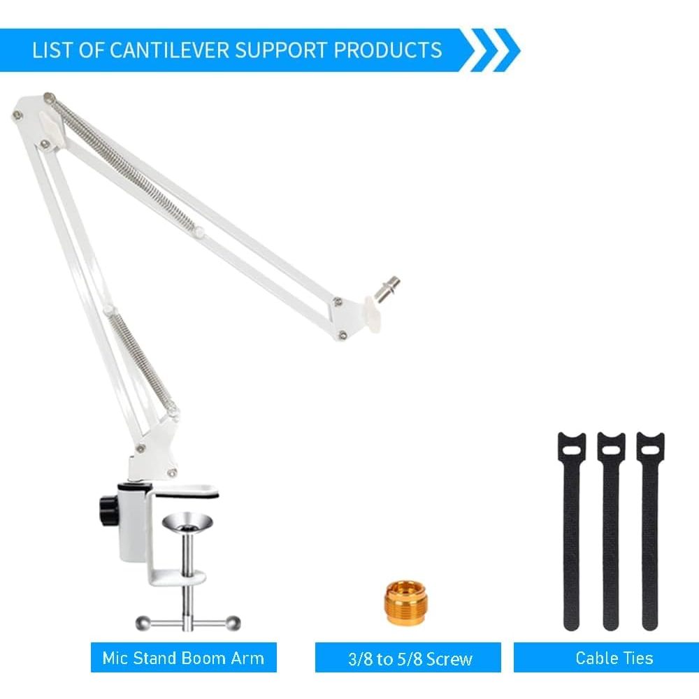 ขาตั้งไมโครโฟนนาโน สีฟ้า ปรับได้ พร้อมอะแดปเตอร์สกรู 3/8 นิ้ว เป็น 5/8 นิ้ว สําหรับ blue Yeti X Boom Arm YUZUHOME - รูปที่ 5