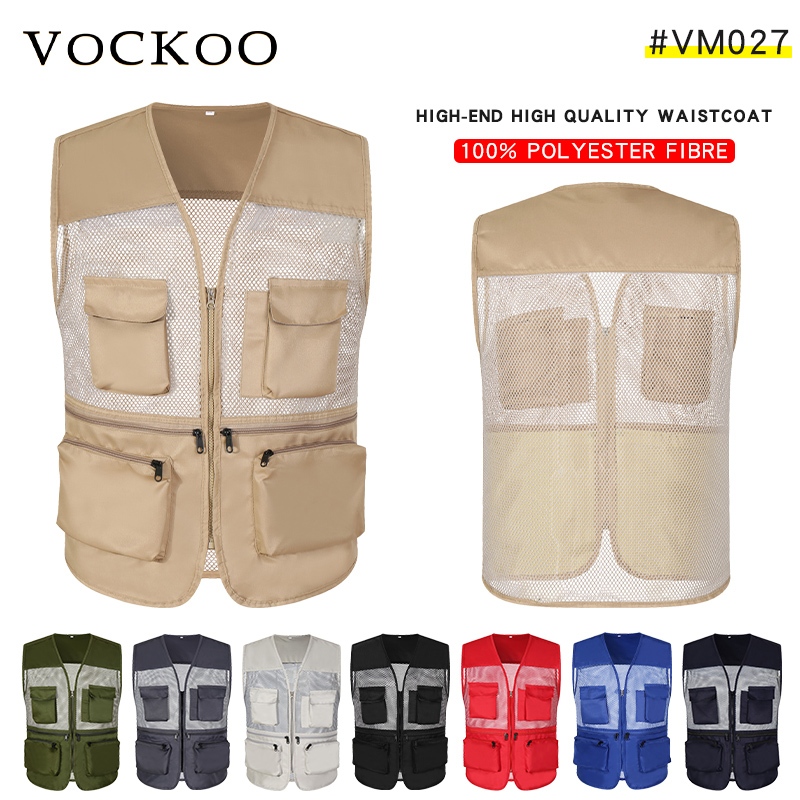 Vockoo#ผ้าตาข่ายแบบพกพาเสื้อกั๊กสะดวกสบายเสื้อกั๊กเสื้อกั๊ก