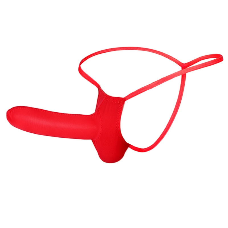 Christmas Thong ชุดชั้นในผ้าไหมน้ําแข็งผู้ชายน้ําแข็งโปร่งใสเล็กน้อยรู้สึกเรียบเซ็กซี่ต่ําเอวเด็กชาย t-กางเกงแน่น Grip Band Elephant Trunk Cover One Line