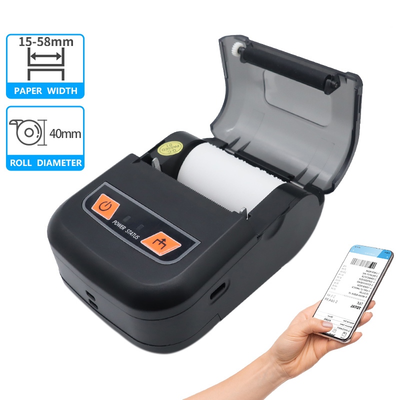 เครื่องพิมพ์ใบเสร็จ พกพา DRPDA 58mm เครื่องปริ้นสลิป ความร้อนแบบไร้สาย printer pos ปริ้นออเดอร์