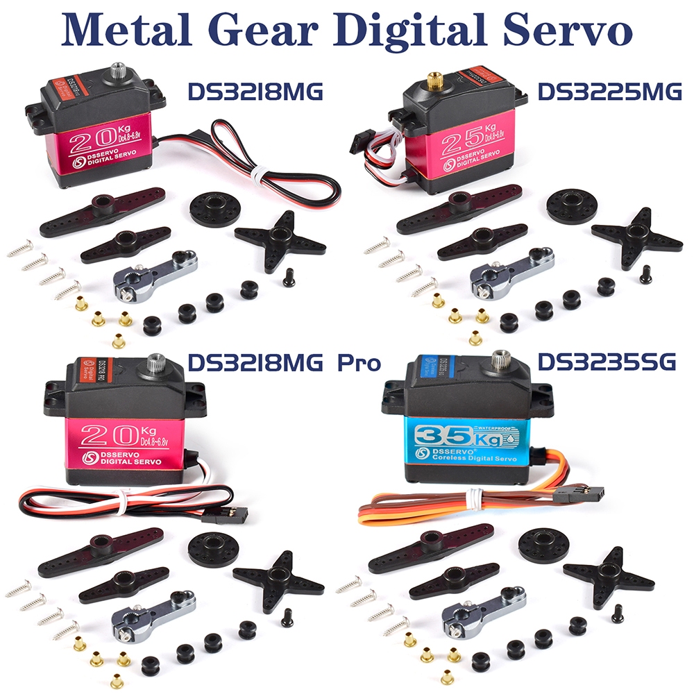 Ds Servo กันน้ํา Servo DS3218 20KG DS3225 25KG DS3235 35KG 180/270 องศาเกียร์โลหะ Digital Servo สําห