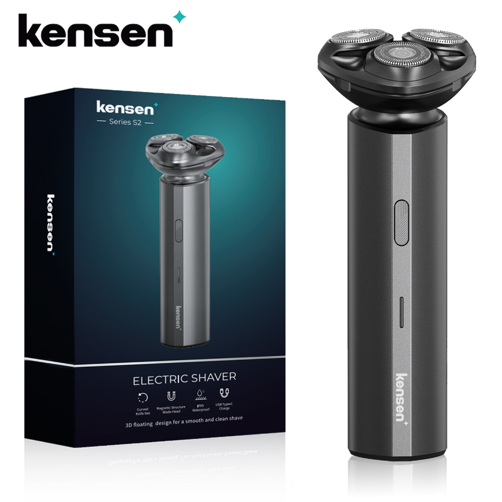 Kensen เครื่องโกนหนวดไฟฟ้า 3D ลอยน้ํา กันน้ํา มีดโกนหนวดเครา ที่กันจอน แม่เหล็กดูดมีดโกนหนวดผู้ชาย IPX5 กันน้ํา
