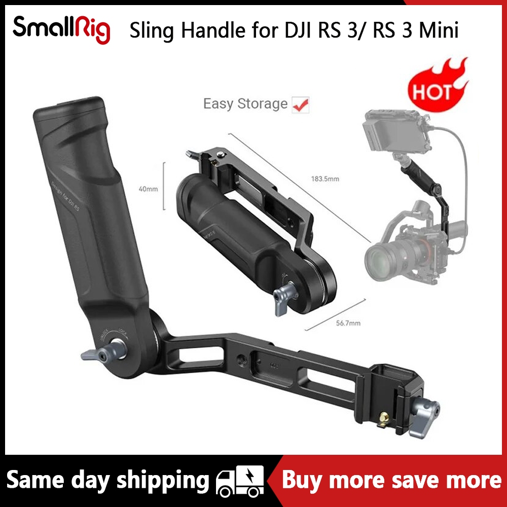 Smallrig RS3 RS3 ด้ามจับปรับได้ ขนาดเล็ก สําหรับ DJI RS 3 RS 3 Mini Gimbal พร้อมแคลมป์ NATO Cold Sho