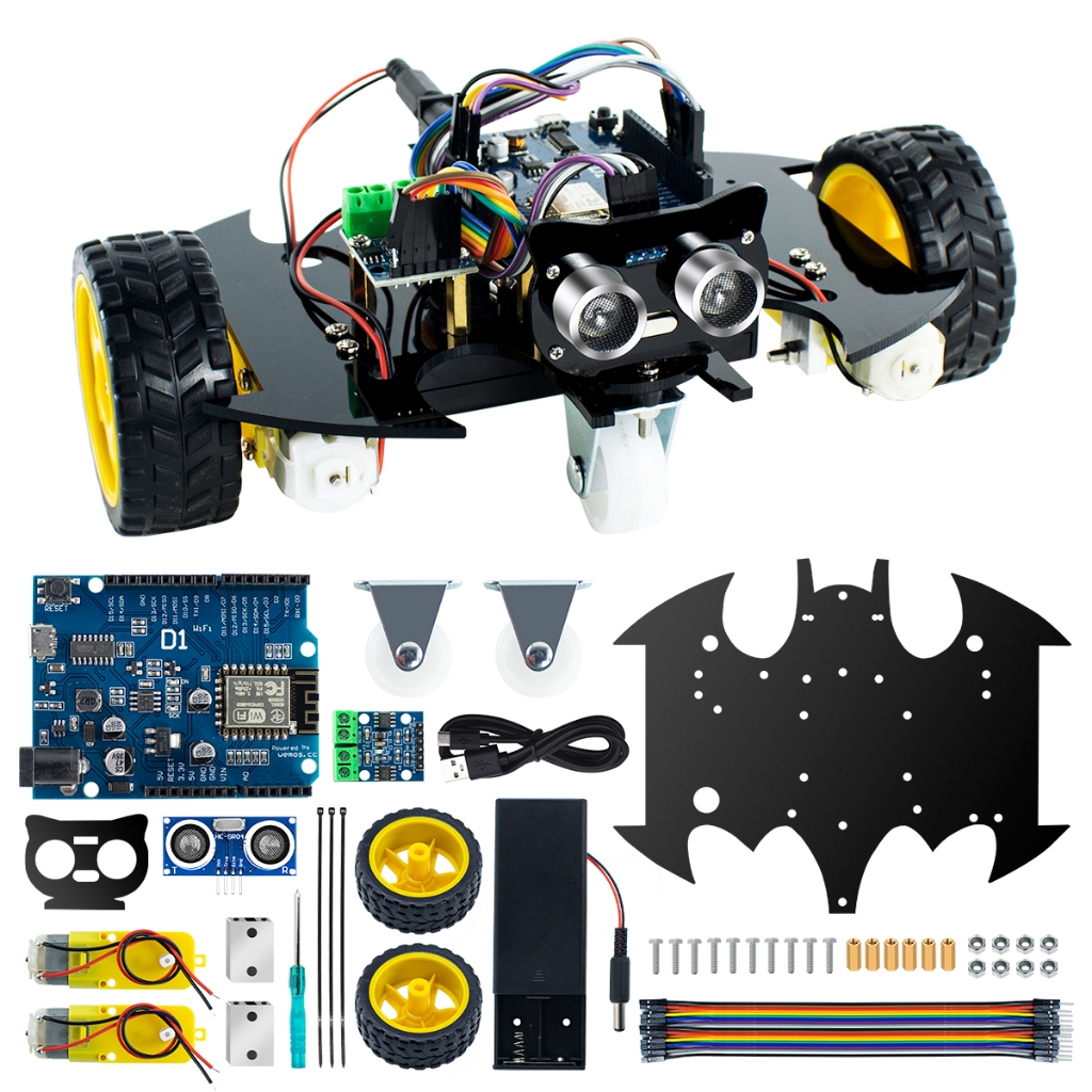 Lafvin ESP8266 D1 2WD ชุดโครงรถหุ่นยนต์อัจฉริยะ DIY สําหรับ Arduino Programming Project