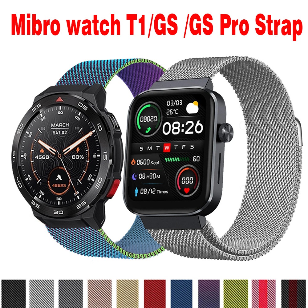 สายนาฬิกาข้อมือ โลหะ สเตนเลส แม่เหล็ก สําหรับ Mibro Watch GS Pro Mibro Watch GS Mibro Watch T1 xiaomi Mibro Watch T1 GS