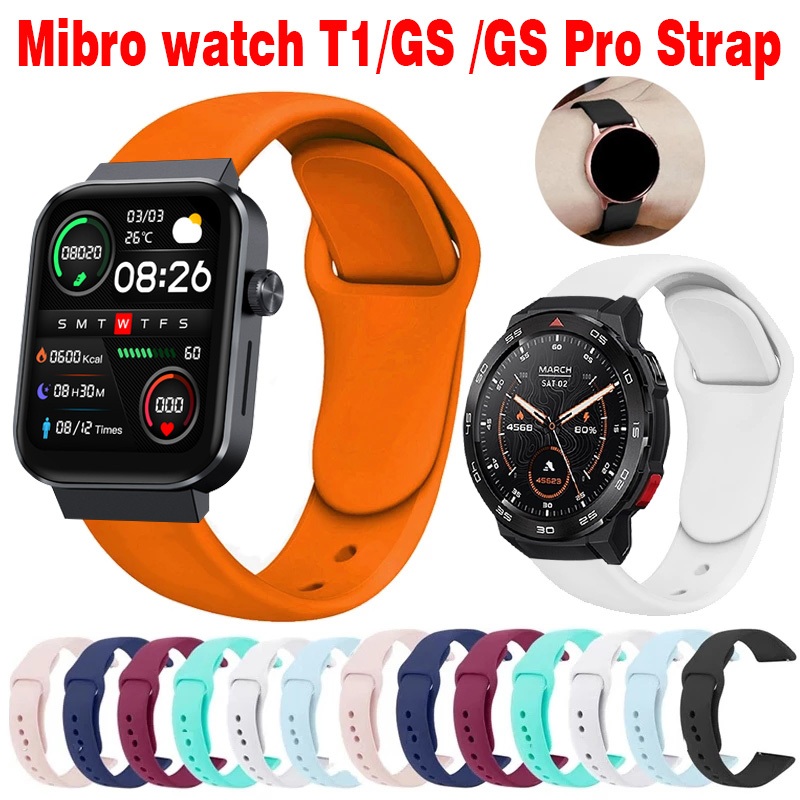 Mibro Watch GS Pro สายซิลิโคน สายสปอร์ต สําหรับ Mibro Watch GS / Mibro Watch T1 สายซิลิโคน สายรัดข้อมือสมาร์ทวอทช์