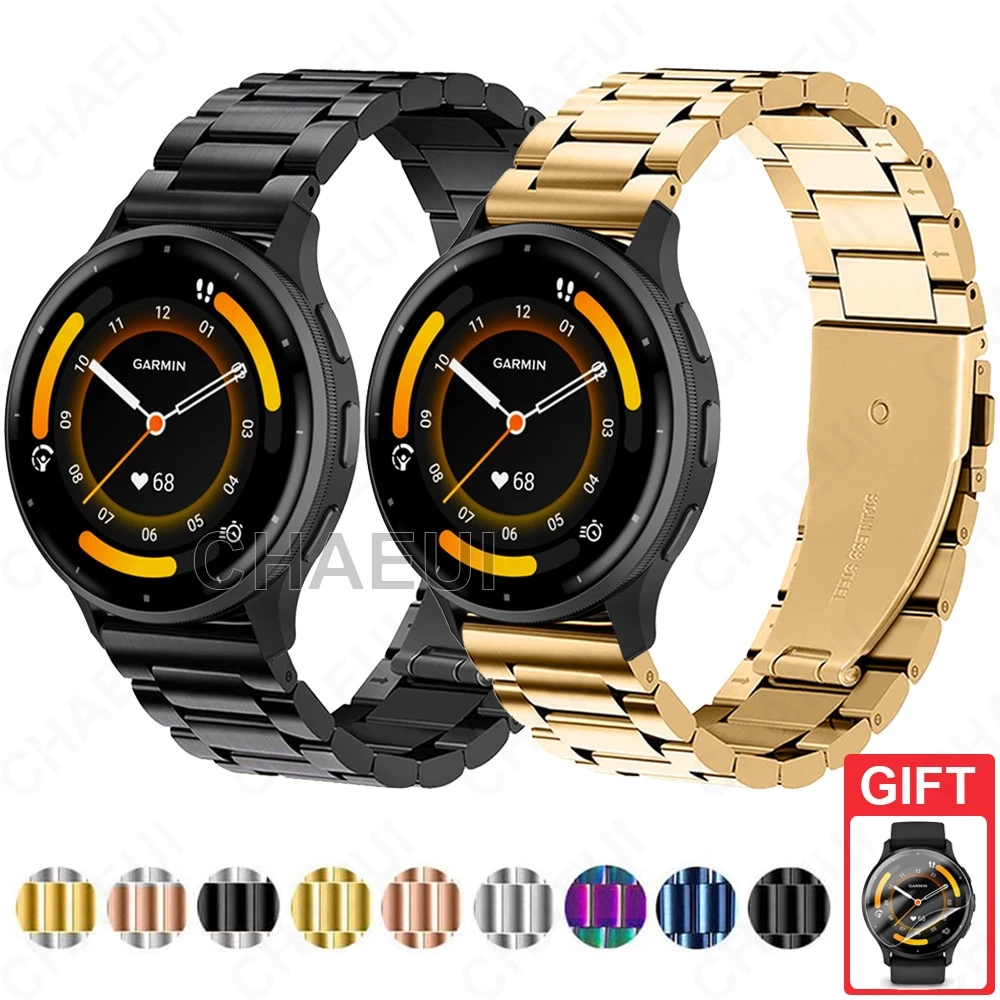 การเปลี่ยนสร้อยข้อมือโลหะสายสแตนเลสสําหรับ Garmin Venu 4 45mm 41mm / Venu 3 / 3s / Venu 2 / 2s / 2 Plus