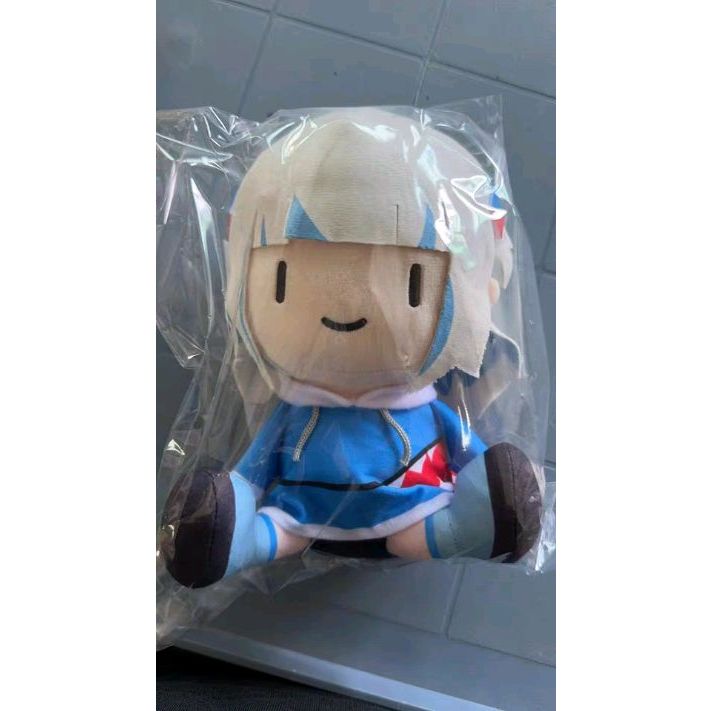18 ซม.เกม VTuber Hololive Gawr Gura นั่งท่าทาง Plush ตุ๊กตาผ้าฝ้าย Plushie คอสเพลย์หมอนคอสเพลย์ Xmas