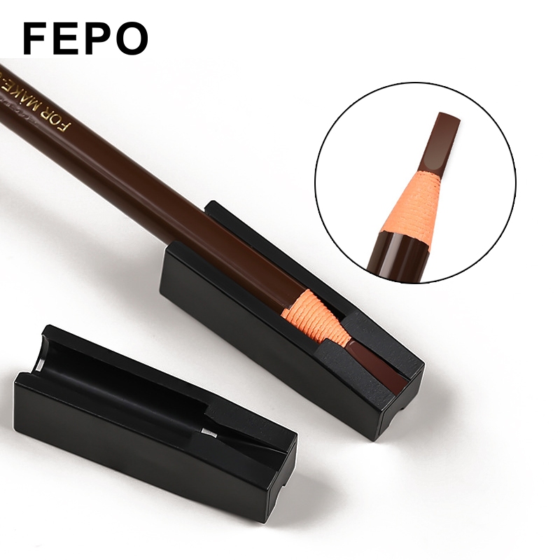 Fepo Brow Sharpener แบบพกพาพลาสติก Duckbill ดินสอเขียนคิ้วสําหรับสามเณรอินเทรนด์ Eyebrow Sharpener