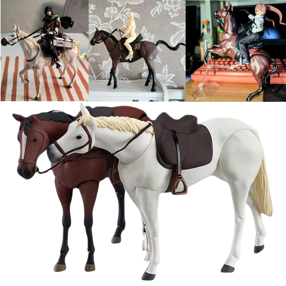 โมเดล Attack on Titan figma Wild Horse 2.0 with a Saddle white/brown action figure โมเดลไททัน โมเดลตุ๊กตา