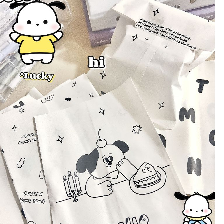 โอฮายะ | ถุงกระดาษคราฟท์ แบบแบน สําหรับใส่เครื่องประดับ พุดดิ้ง ลูกสุนัข