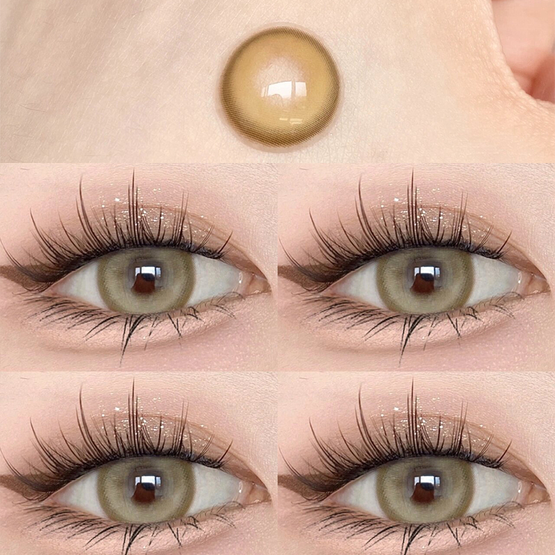 Yimeixi คอนแทคเลนส์ สีเขียวอ่อน เกรดเครื่องสําอาง 14.5 มม. สําหรับตุ๊กตาบาร์บี้ 0~-8.00
