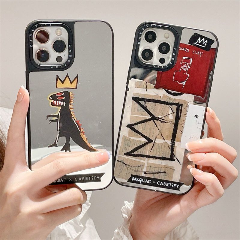 กระจกปลอกมงกุฎไดโนเสาร์สําหรับiphone 11 12 13 14 15 16 Pro Max X XR XSMAX 7 8 SE2020 เคสโทรศัพท์กันกระแทกคลุมทั้งหมด