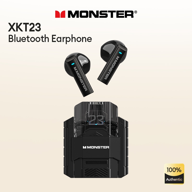 Monster XKT23 หูฟังสเตอริโอบลูทูธ 5.4 HIFI ลดเสียงรบกวน HD ความล่าช้าต่ํา
