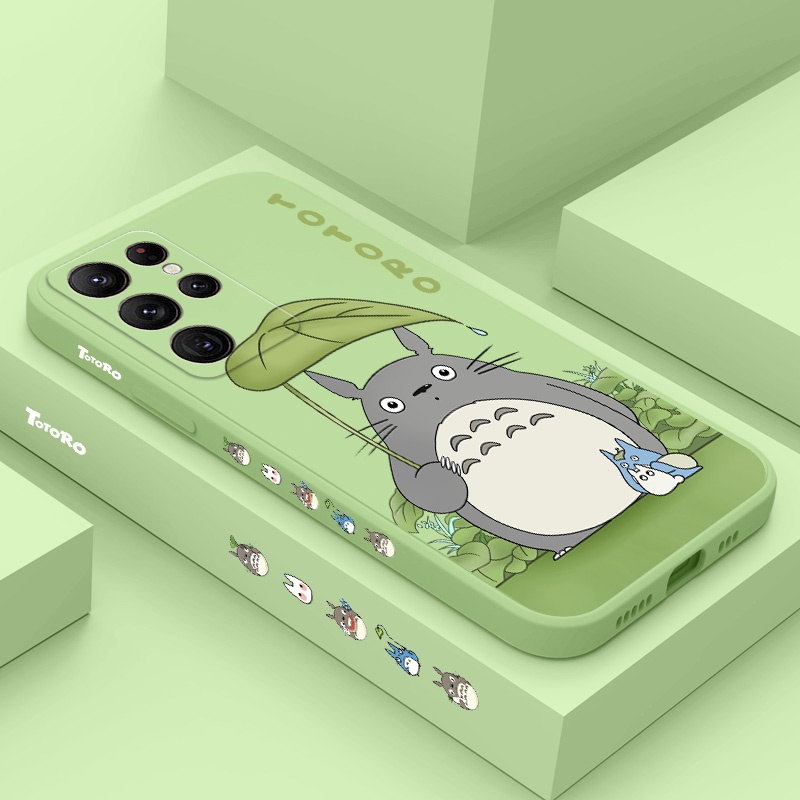ร่มแมวเคสโทรศัพท์สําหรับ Samsung Galaxy S25 S24 FE Ultra Plus ซิลิโคนเหลวด้านข้างรูปแบบฝาครอบ