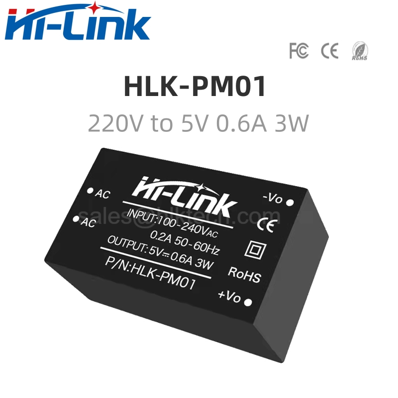 HLK-PM01 220v ถึง 5v ac dc converter โมดูล HLK-PM01 ac dc 5v โมดูลสายไฟโมดูลการสื่อสาร HLK-PM01