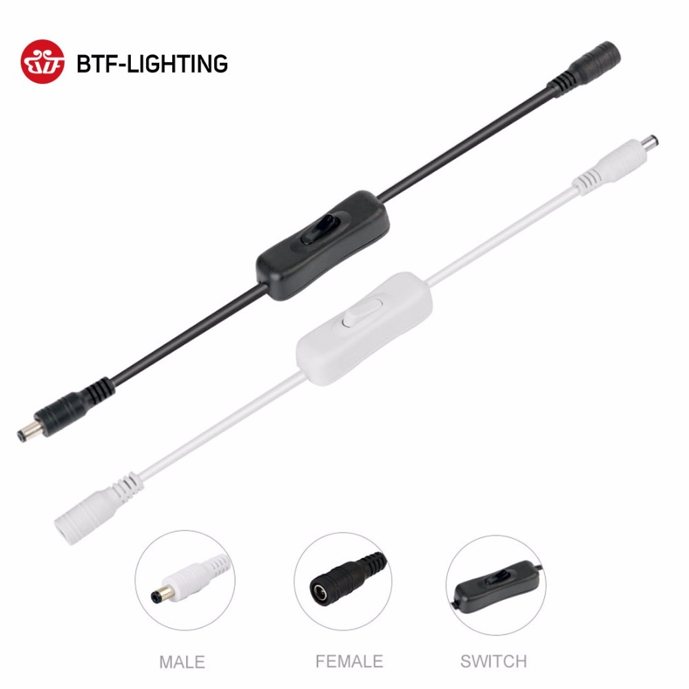 【พร้อมส่ง】BTF-LIGHTING สวิตช์เชื่อมต่อ DC 5.5*2.1 มม. สําหรับแถบไฟ LED FCOB 2PIN