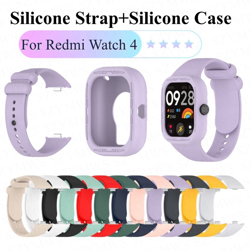 สายนาฬิกา Redmi Watch 4 พร้อมเคสซิลิโคน สายรัดข้อมือซิลิโคน สําหรับ Xiaomi Redmi Watch 4 Smart Watch Band Bracelet