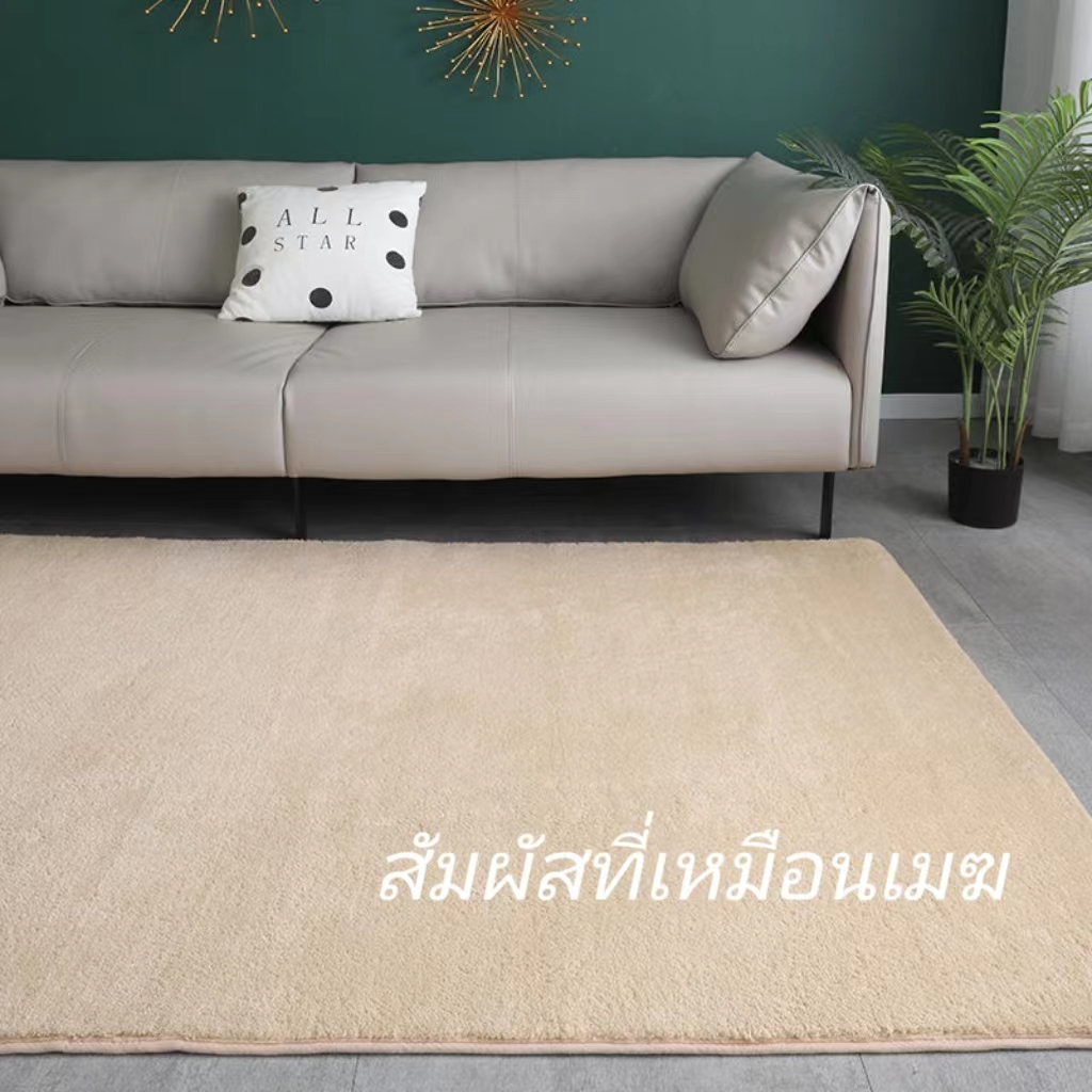 พรมปูพื้นห้องนอน พรมขนสั้น พรมปูพื้น วัสดุขนแกะปะการัง รูปที่ 2