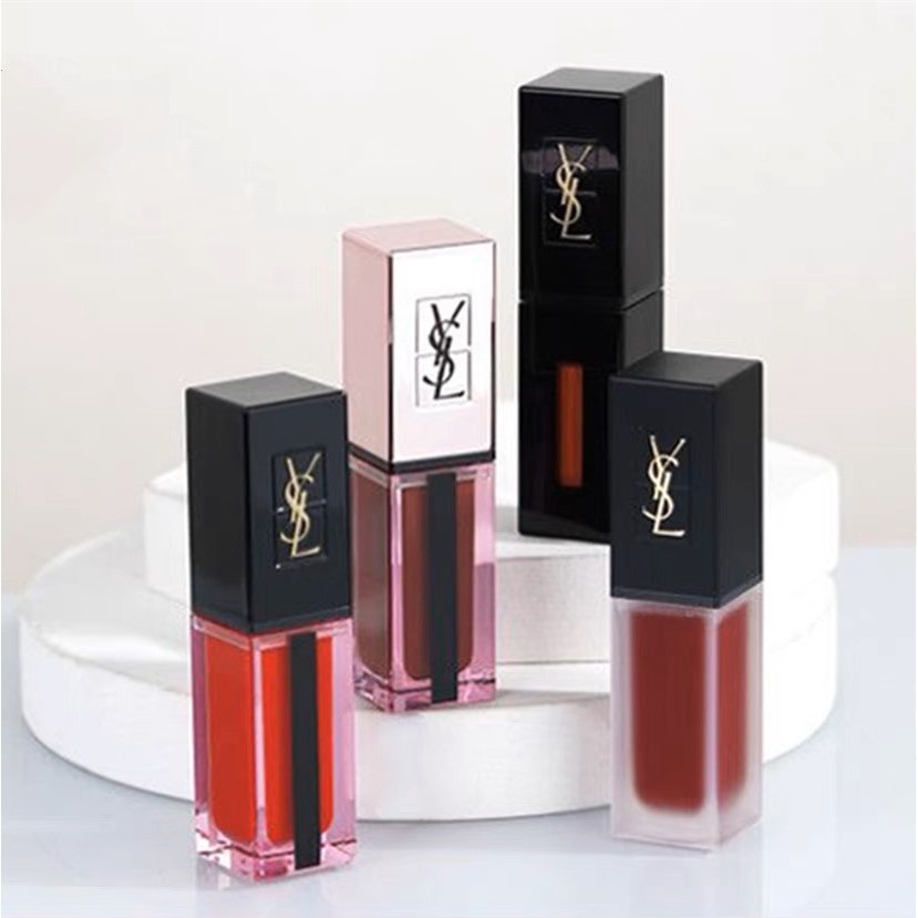 Ysl ลิปกลอส สีดํา 416#420#440#610#镜面烂番茄色