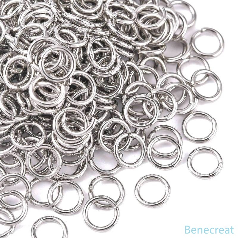Benecreat แหวนจั้มพ์ แบบปิด แต่ไม่เชื่อม วัสดุสเตนเลส 304 10 กรัม 8x1.2 มม. เส้นผ่านศูนย์กลางภายใน 5.6 มม. ประมาณ 55 ชิ้น ต่อ10 กรัม