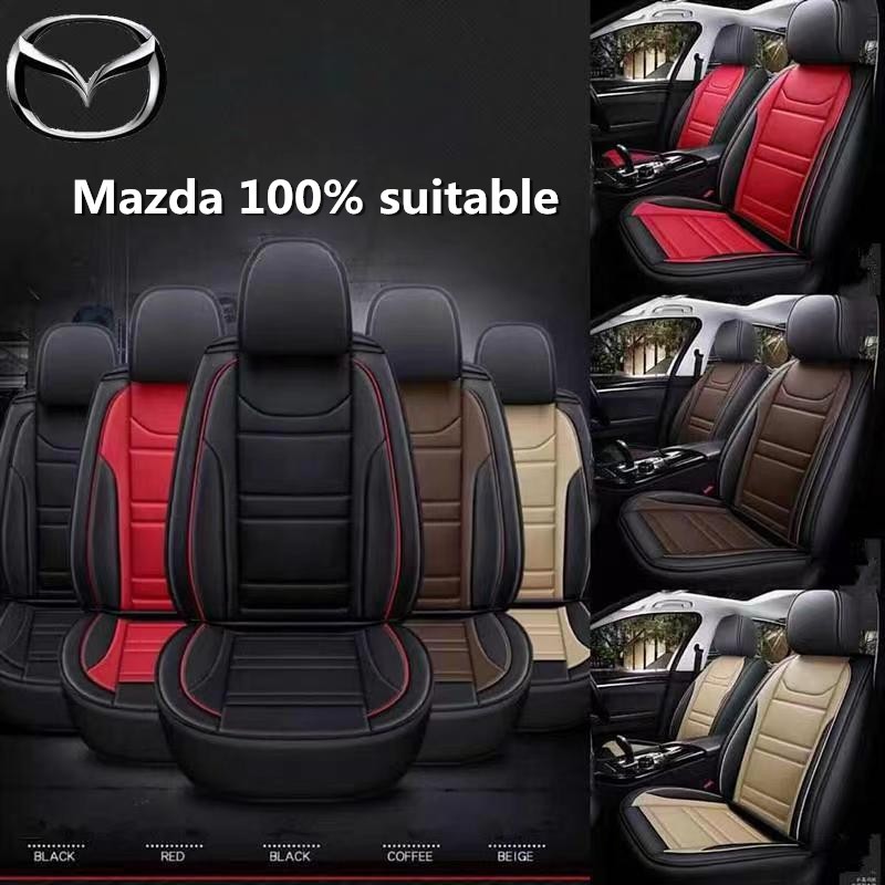 ปลอกหนังหุ้มเบาะรถยนต์ คุณภาพสูง สําหรับ upgrade four-season universal model Mazda car seat cover leather Mazda 2 Mazda 3 Mazda 6 CX-3 CX-5 CX-9 car Seat Protector Covers
