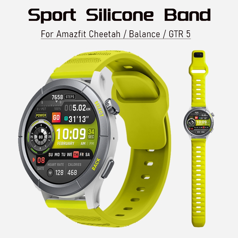 สายนาฬิกาข้อมือซิลิโคน กันน้ํา แบบเปลี่ยน สําหรับ Amazfit Cheetah Pro Balance Bip 5 Huami Amazfit GTR 4 3 Pro 2e Amazfit GTS 4 4 Mini 3 2 2e