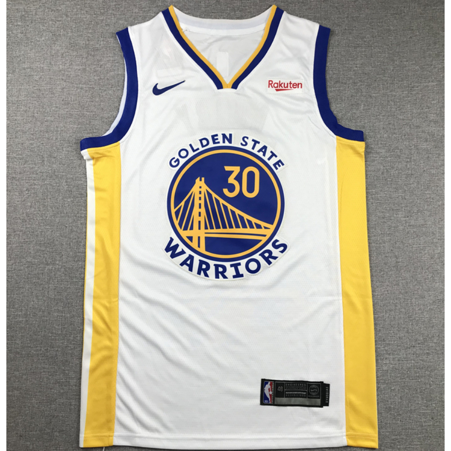 2024 ผู ้ ชายใหม ่ Golden State Warriors #30 เสื ้ อบาสเก ็ ตบอลปักสีขาว Stephen Curry
