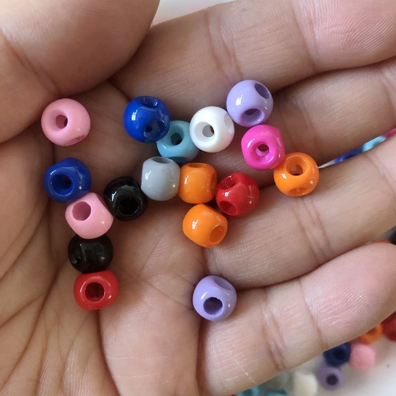 ใหม่ ลูกปัดอะคริลิค 4 รู 8 มม. DIY 4 รู