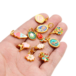 จี้ดอกทิวลิป โลหะผสมสีทอง สำหรับDIYสร้อยคอ-สร้อยข้อมือ เครื่องประดับแฟชั่น งานฝีมือ