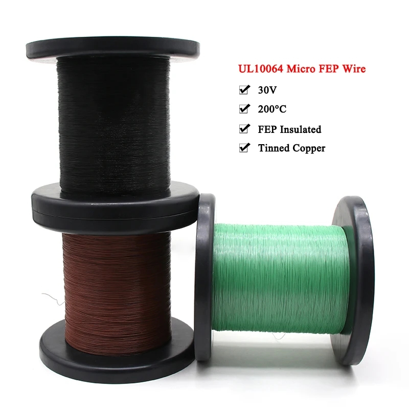 UL10064  PTFE  Wire  สายไฟบัดกรีพลาสติก PEP ทองแดง 40 36 34 32 30 28 26AWG High Conductivity Copper 