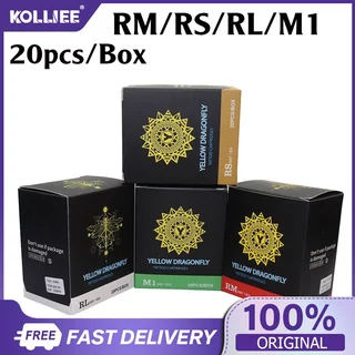 [พร้อมส่ง กทม]เข็มสัก เข็มสักลายฮอค Yellow Dragonfly 20pcs เข็มสักเดินเส้น ชุดสัก สักลาย RM/RL/M1/RS