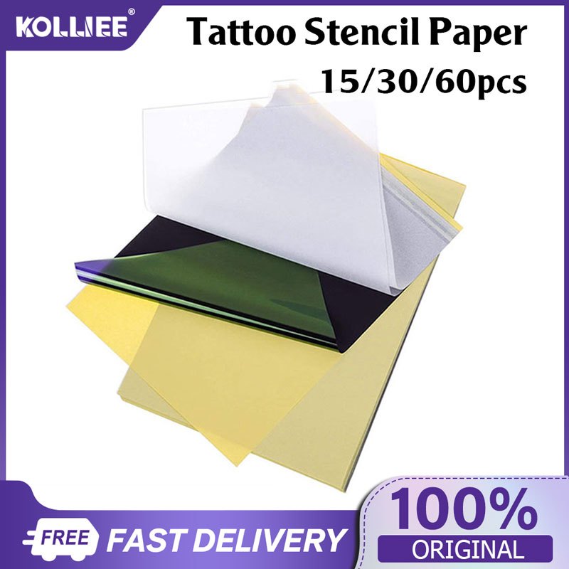 KL กระดาษลอกลายสัก 15/30pcs แผ่นลอกลายสัก กระดาษลอกลาย ลอกมือ กระดาษคาร์บอนลอกลายสักลาย