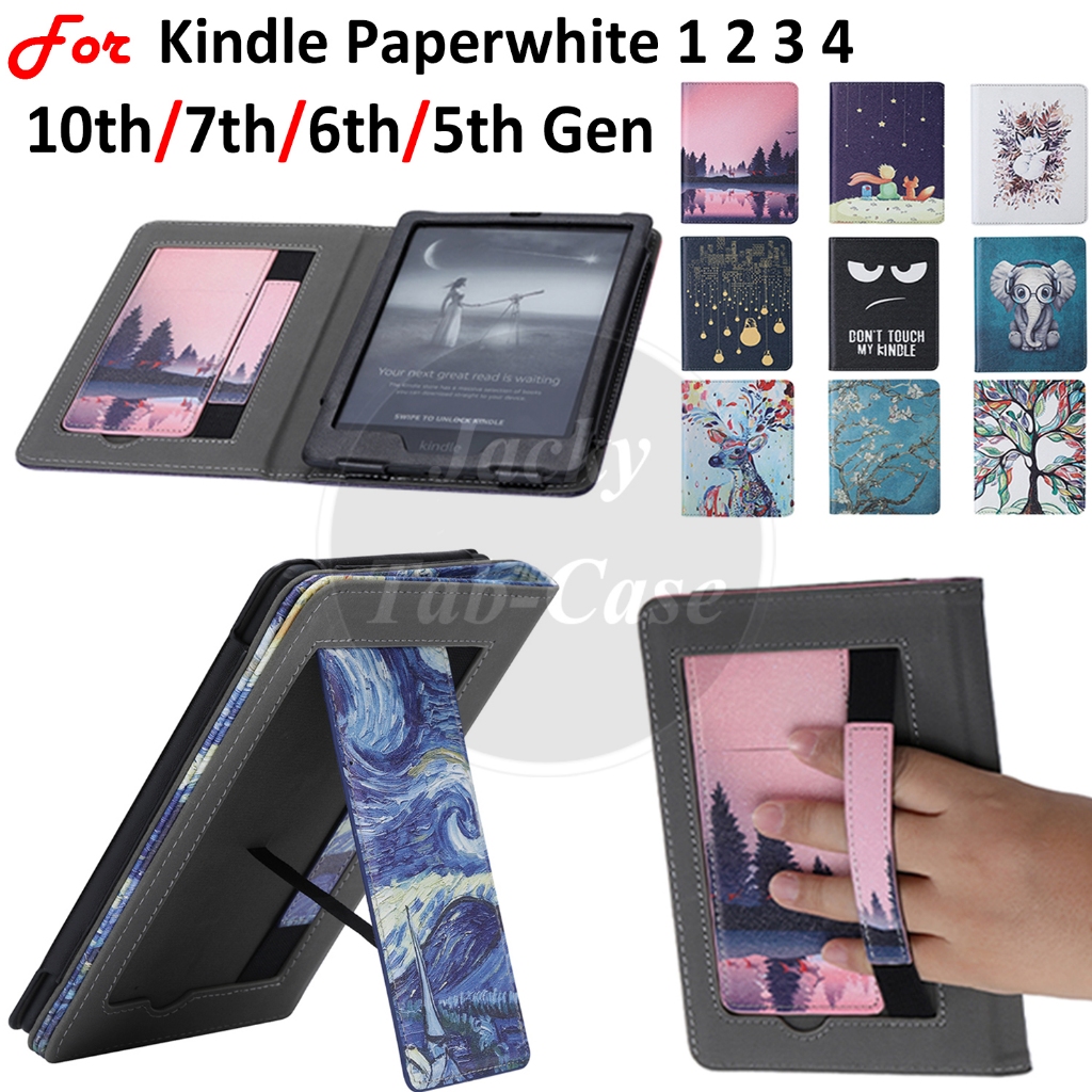เคสโทรศัพท์มือถือหนัง PU ฝาพับ ลายแฟชั่น พร้อมขาตั้ง สําหรับ Kindle Paperwhite 10th 7th 6th 5th Gene