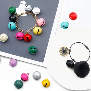 [22x24มม.] 10ชิ้นสีสเปรย์สีระฆังใหญ่แบนรอบระฆังอุปกรณ์เครื่องประดับ ทําเอง ทําเครื่องประดับ/พวงกุญแจจี้/ตกแต่งจี้10ชิ้น