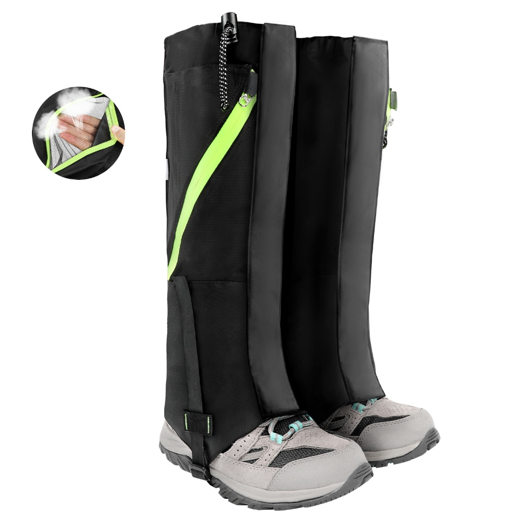 Sanlike ขา Gaiters Gaiters สําหรับเดินป่ากันน้ําและปรับ Snow Boot Gaiters สําหรับเดินล่าสัตว์ Mounta