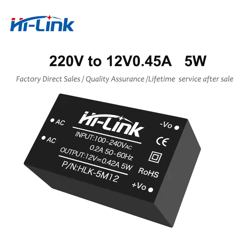 HiLink HLK-5M05 HLK-5M09 HLK-5M12 HLK-5M24 HLK-5M15 โมดูลไฟระลอกต่ํา HLK-5M12 12V 5W 450MA