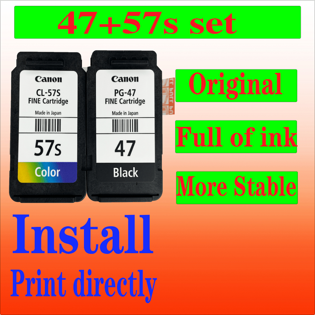 Canon PG 47 ตลับหมึก CL 57S ตลับหมึก PG47 CL57 สําหรับ Canon Pixma E400 477 480 470 270 410 460