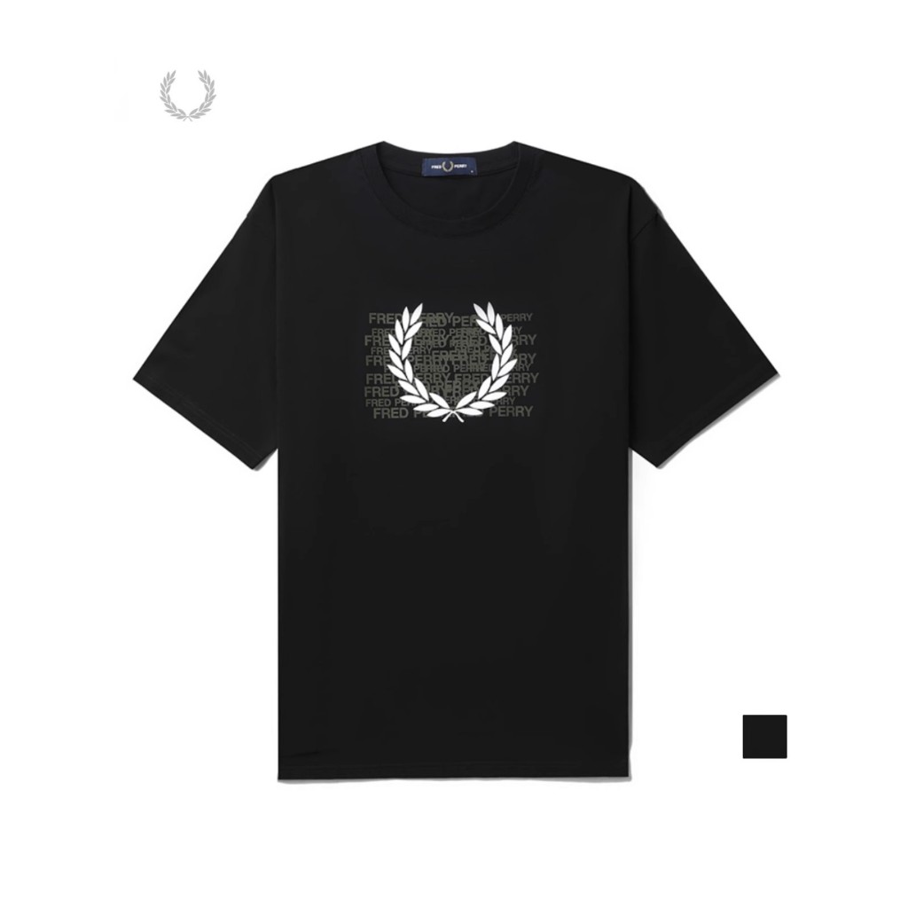 Fred PE ใหม่ เสื้อยืดแขนสั้นลําลอง พิมพ์ลายตัวอักษร หูข้าวสาลี สไตล์อังกฤษ สําหรับผู้ชาย M6540