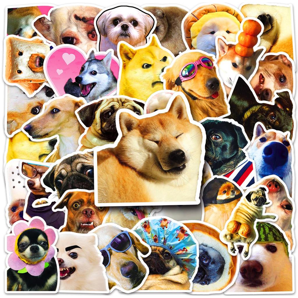50pcs สุนัขตลก DIY การ์ตูน Graffiti สติกเกอร์กันน้ําสําหรับ DIY โทรศัพท์แล็ปท็อปโน้ตบุ๊คกีตาร์จักรยานหมวกกันน็อครถตกแต่ง Decal