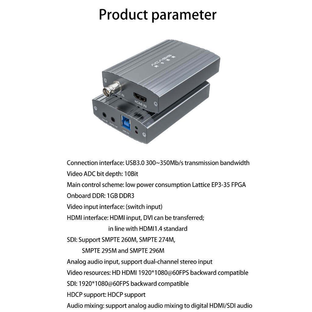 Acasis อะแดปเตอร์การ์ดจับภาพวิดีโอ USB3.0 SDI HDMI 1080P 60FPS HDMI เป็น USB 3.0 สําหรับ PS4 Xbox Nintendo Switch DSLR HDVC3