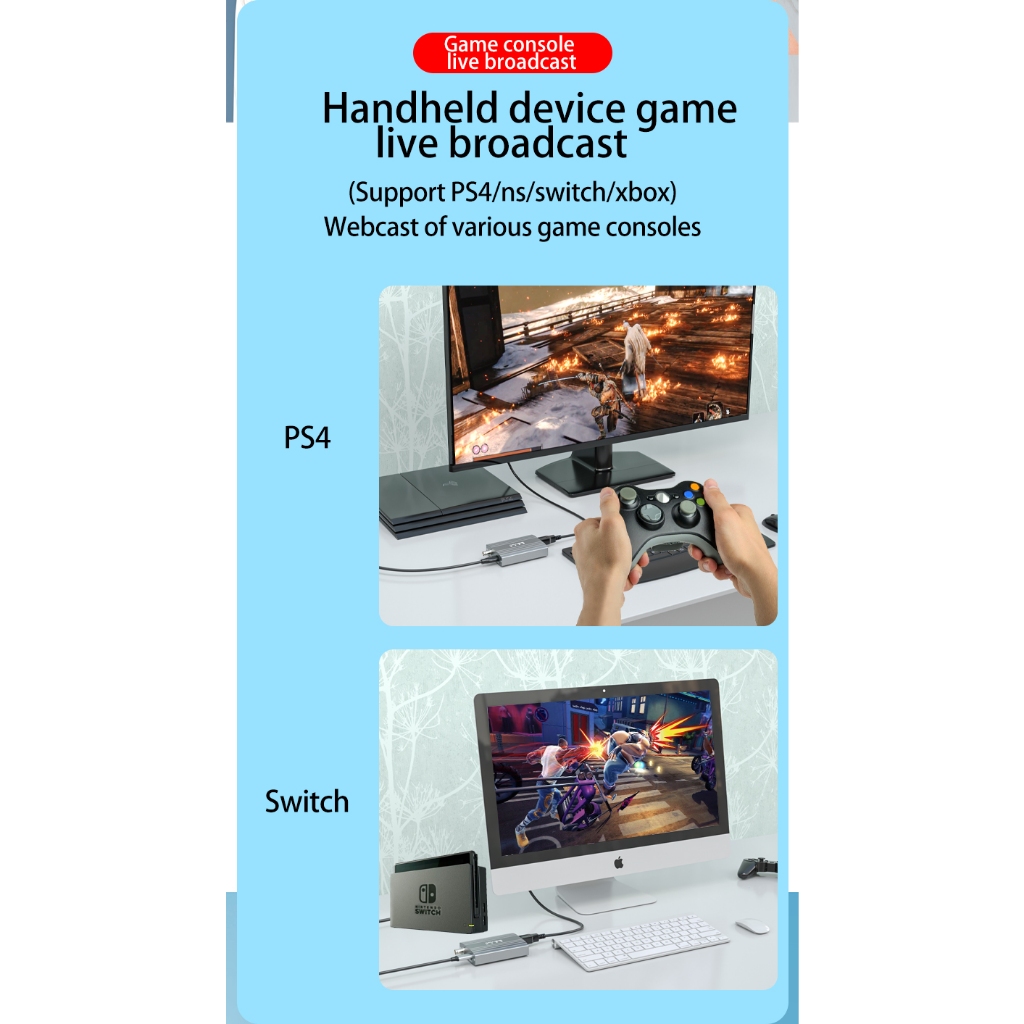 Acasis อะแดปเตอร์การ์ดจับภาพวิดีโอ USB3.0 SDI HDMI 1080P 60FPS HDMI เป็น USB 3.0 สําหรับ PS4 Xbox Nintendo Switch DSLR HDVC3
