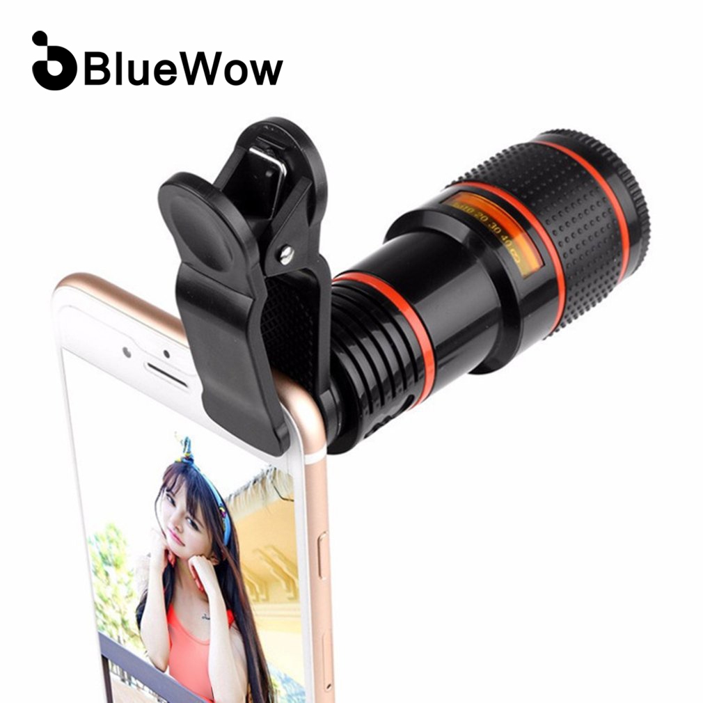 Bluewow เลนส์ซูม 8/12 เท่า สําหรับกล้องโทรทรรศน์ภายนอก โทรศัพท์มือถือ