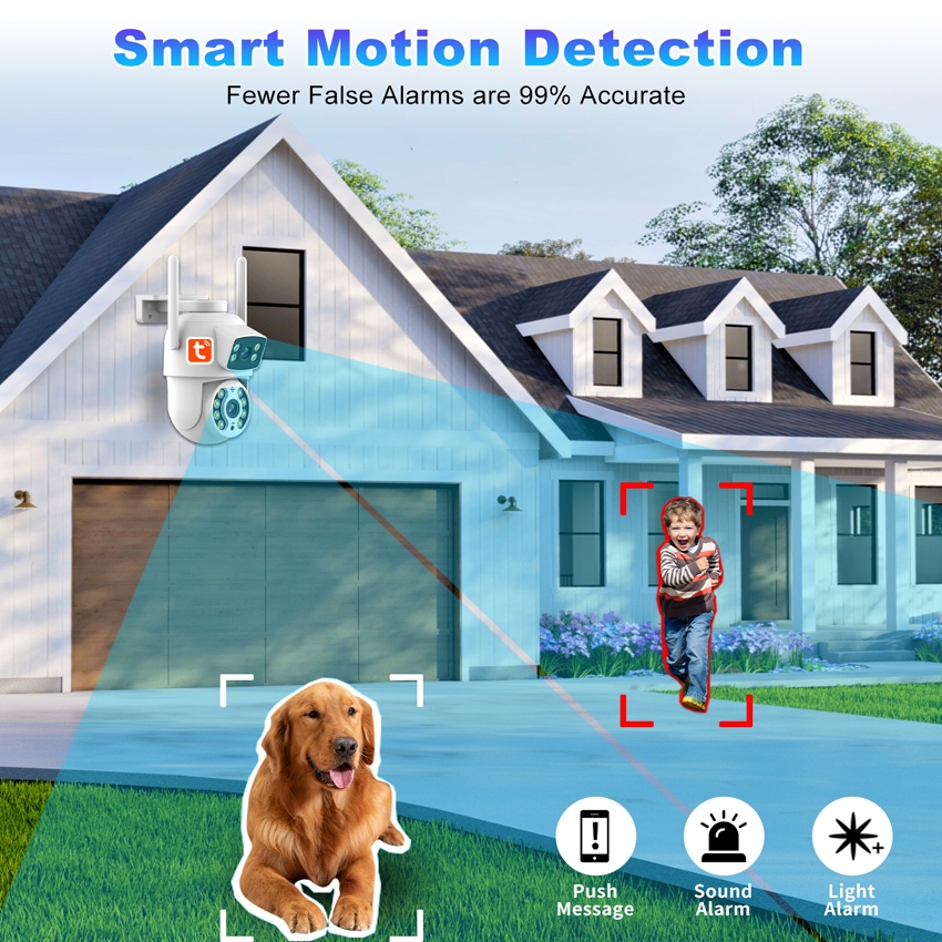 Tuya Smart Life กล้องวงจรปิดรักษาความปลอดภัย IP WiFi Aotu PTZ 2 ทาง AS-TY-IP8101H