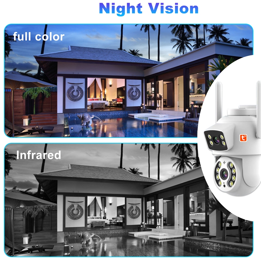 Tuya Smart Life กล้องวงจรปิดรักษาความปลอดภัย IP WiFi Aotu PTZ 2 ทาง AS-TY-IP8101H