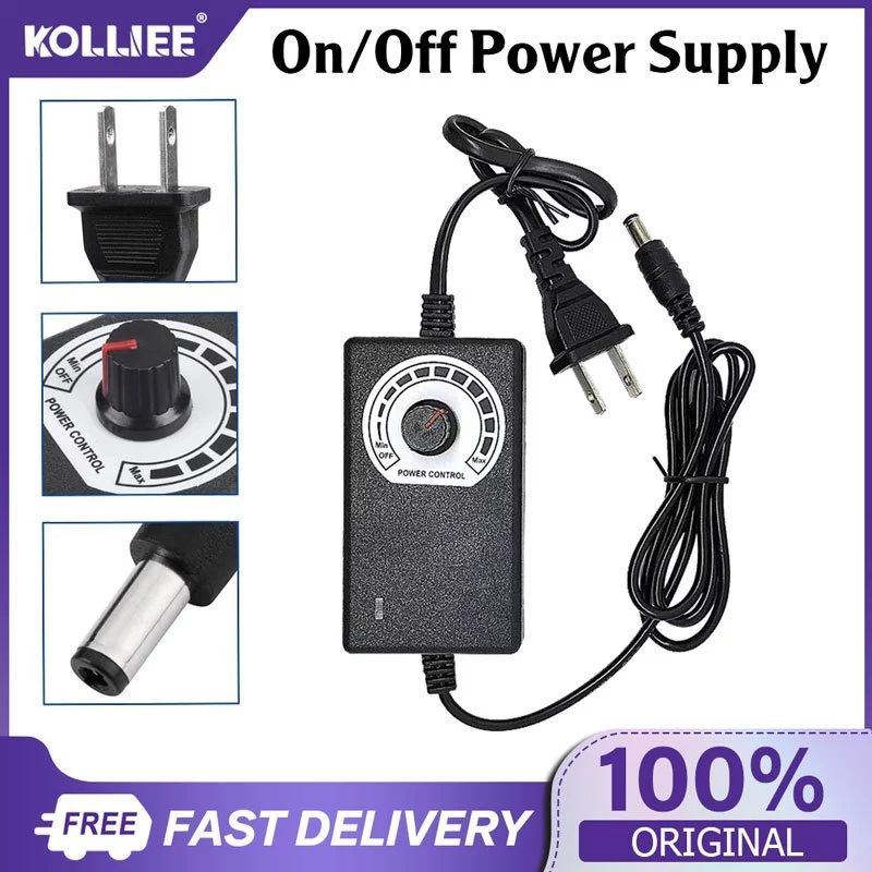 อะแดปเตอร์พาวเวอร์ซัพพลาย 3V -12V 2A 2A 24W ปรับได้ ปลั๊ก US สําหรับเครื่องสัก